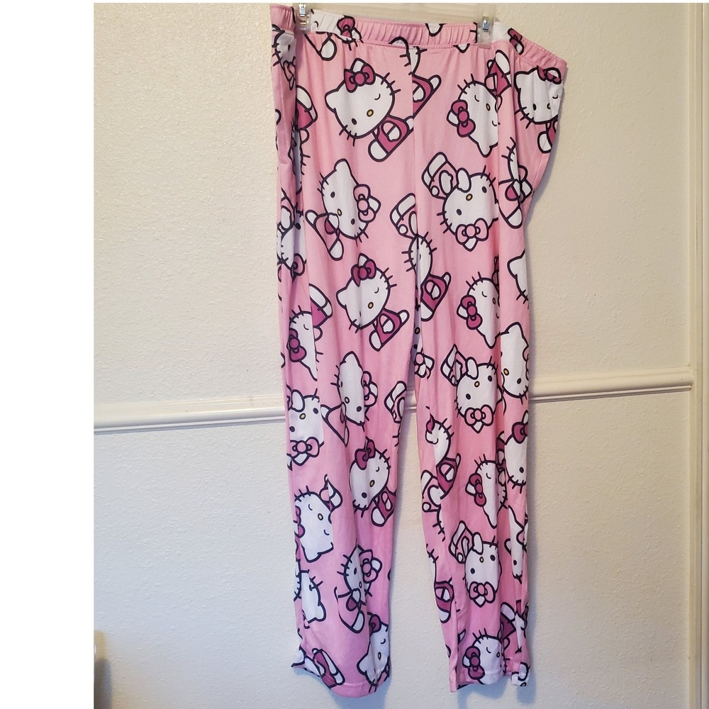 Hello Kitty Sanrio Pink All Over Print Pajama Pants Plus Size 18W 20W XXL